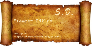 Stemper Dóra névjegykártya